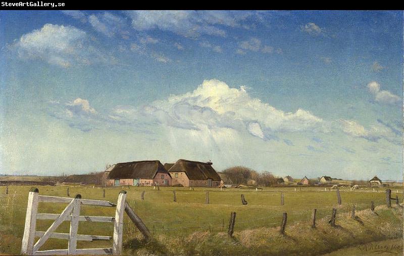 Laurits Andersen Ring Fenced in Pastures by a Farm with a Stork Nest on the Roof